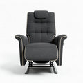 Relaxfauteuil met verstelbare rugleuning en voetensteun in grijs textiel 90 x 80 x 110cm