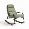 Schommelstoel van stof met metalen frame in groen 80 x 70 x 90cm