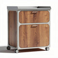 Houten keukenkast met metalen handgrepen en wielen 60 x 40 x 75cm