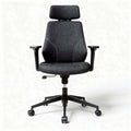 Ergonomische bureaustoel met verstelbare rugleuning en armleuningen in zwart stof 50 x 60 x 100cm