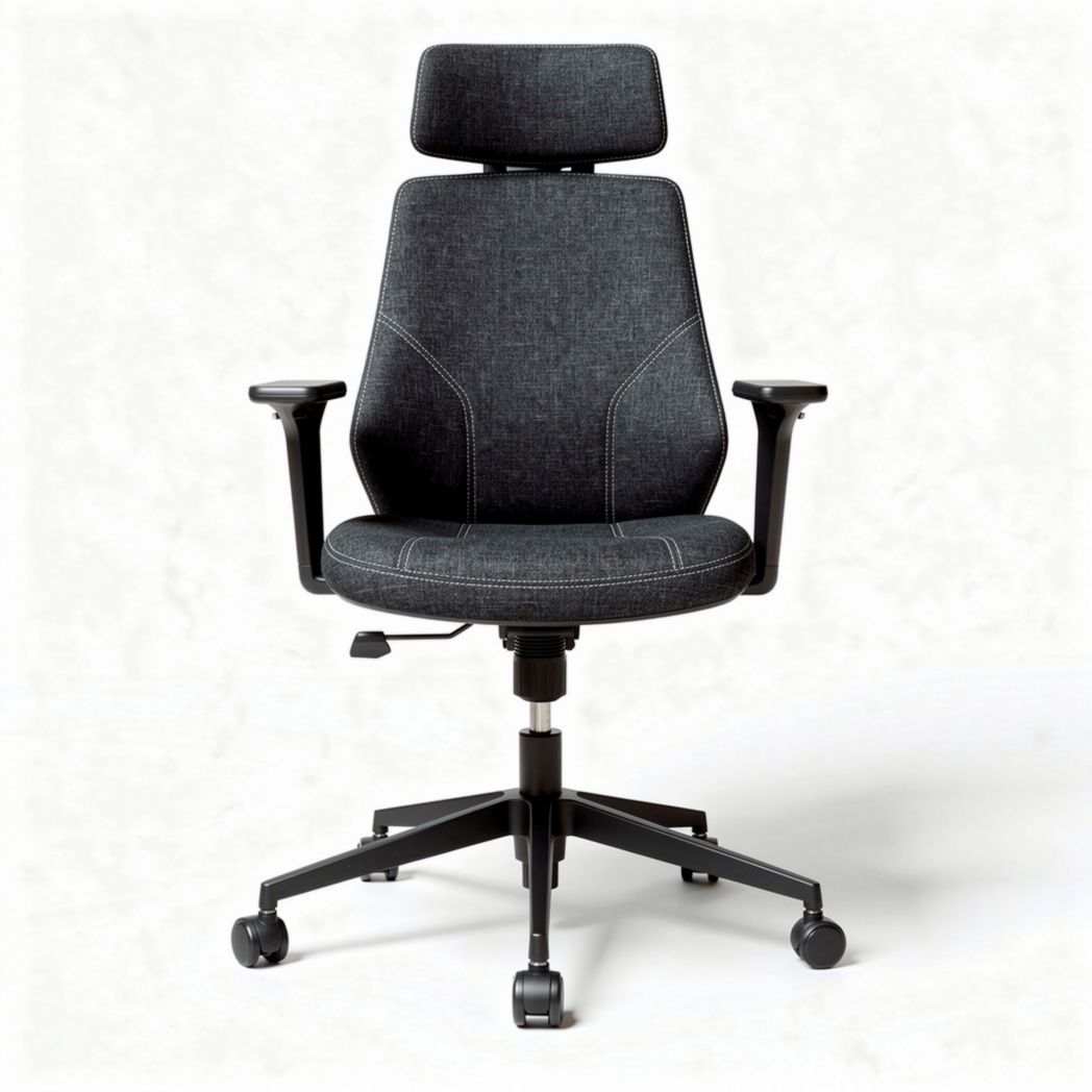 Ergonomische bureaustoel met verstelbare rugleuning en armleuningen in zwart stof 50 x 60 x 100cm
